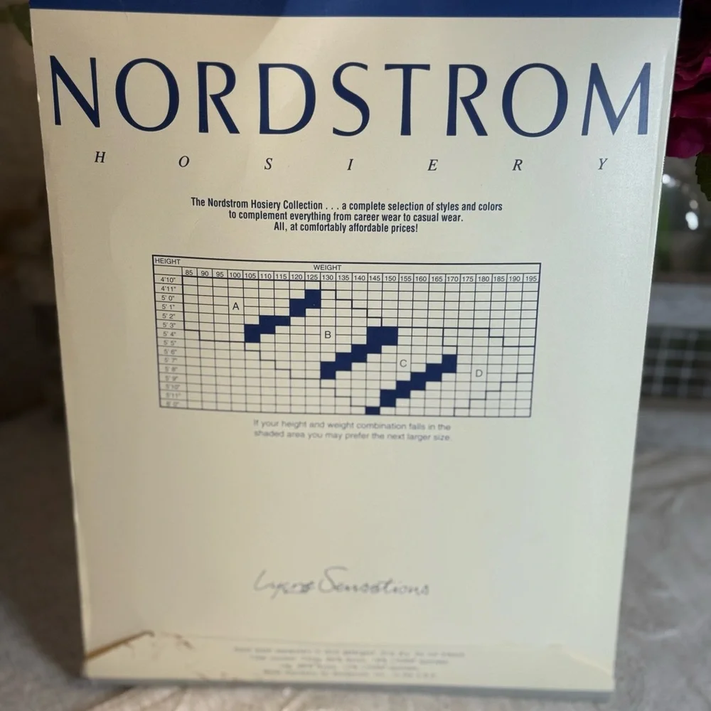Vtg‎ Nordstrom Control Top Lycra Sheer Hosiery Style 19502 Evening Sand Size D